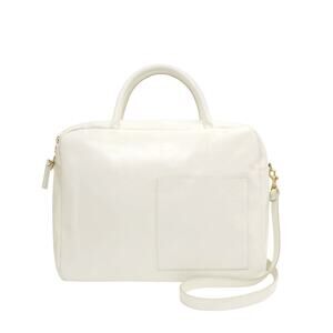 Clare V White Leather Top-Handle Crossbody Bag